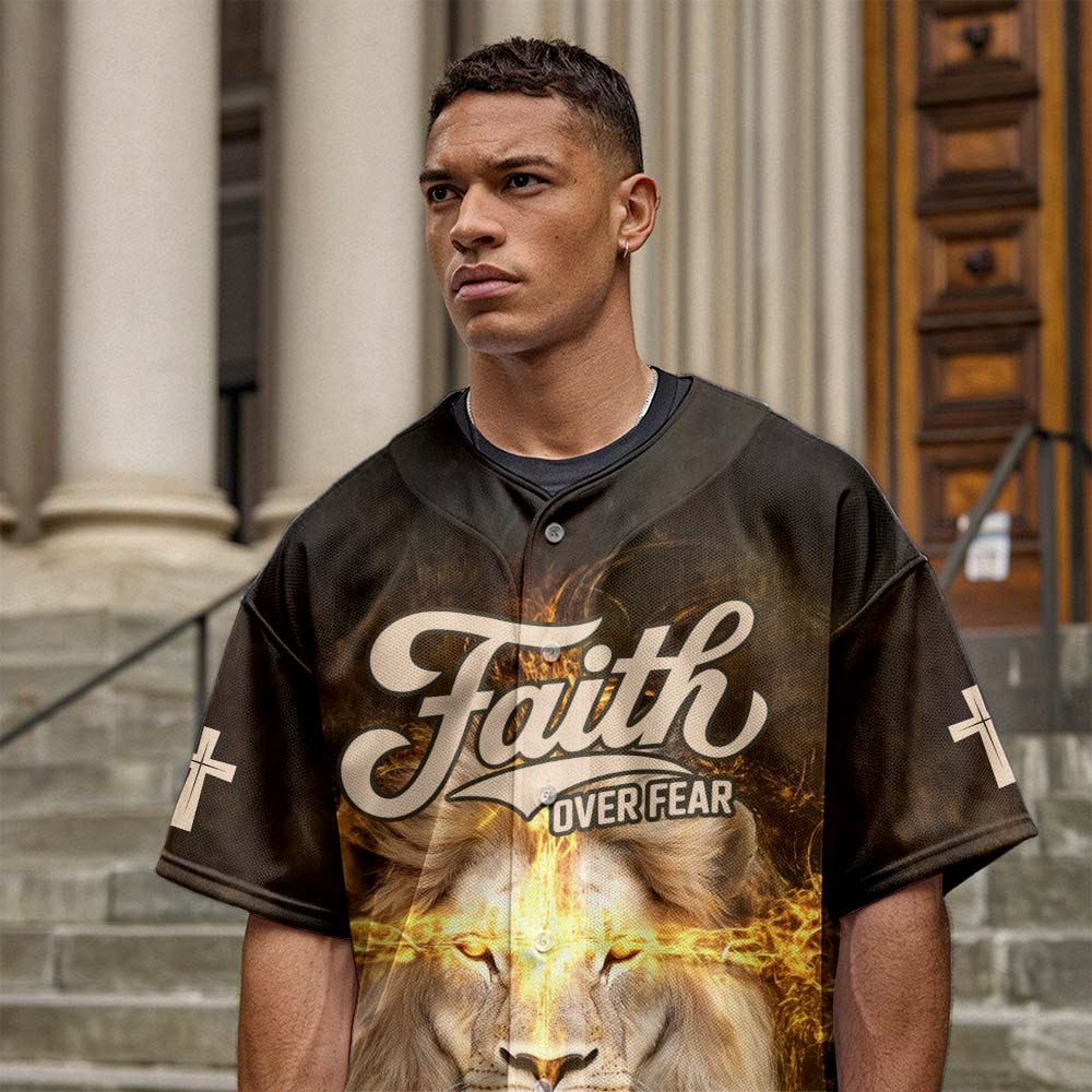 Faith over Fear Lion of Judah Baseball Jersey Deal