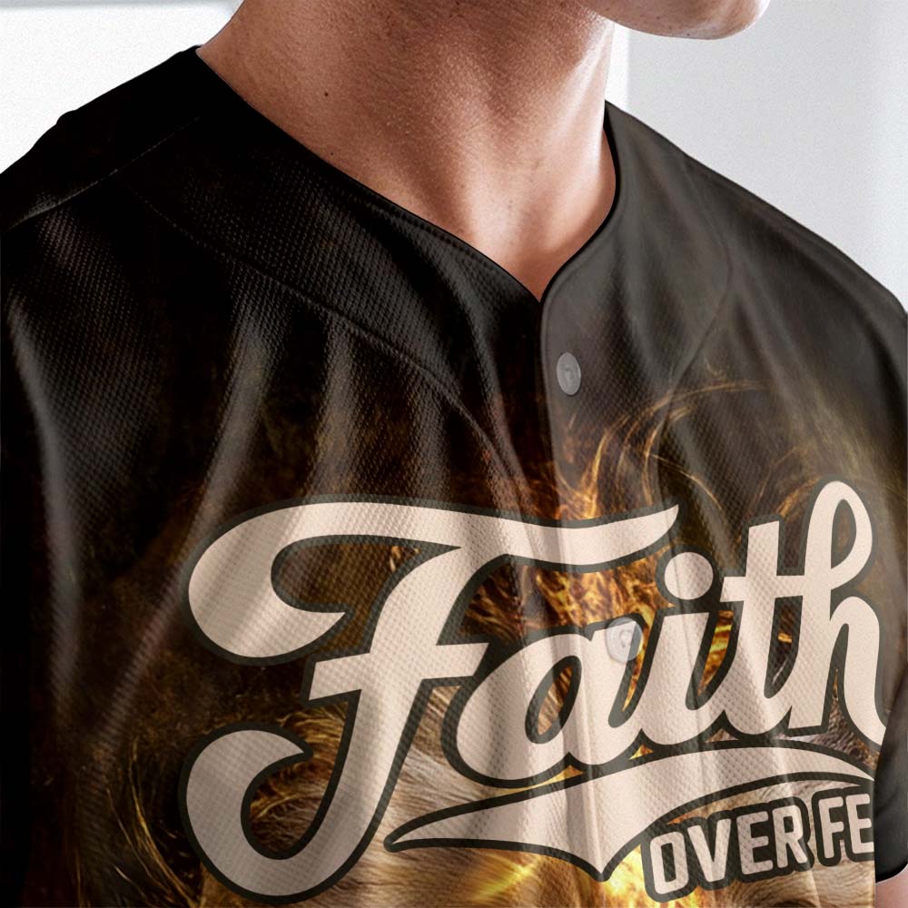 Faith over Fear Lion of Judah Baseball Jersey Deal