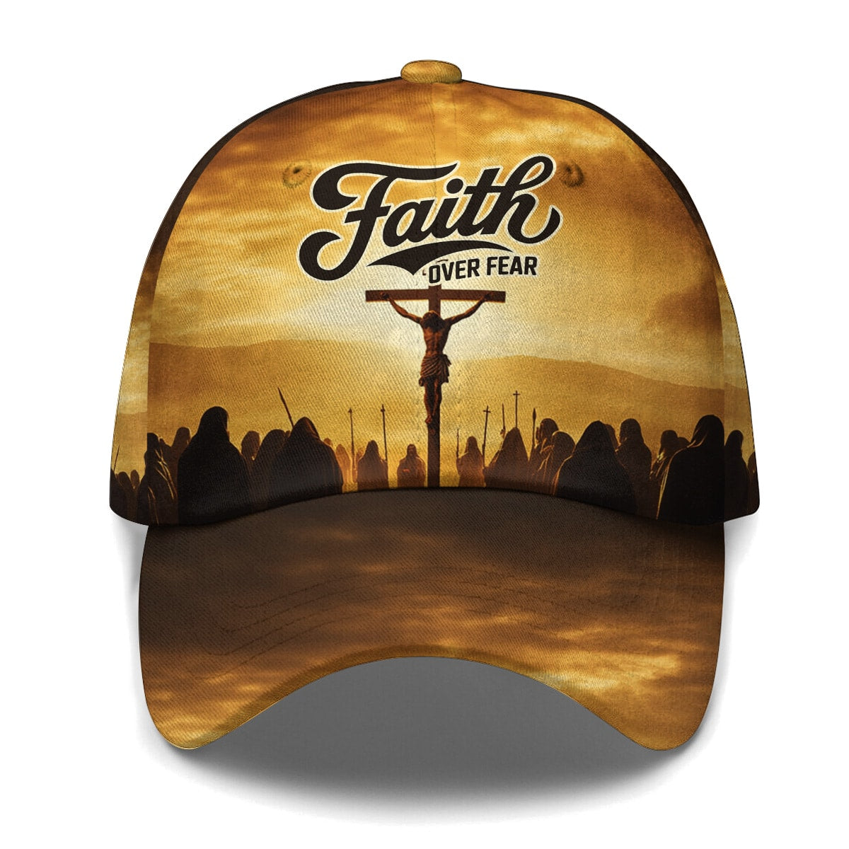Jesus Faith Over Fear Cross Baseball Cap