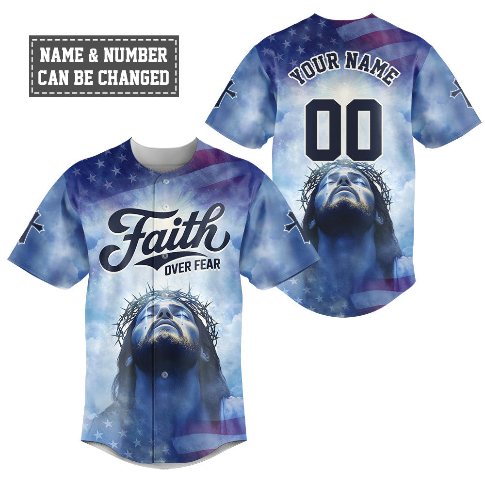 Jesus Faith Over Fear Baseball Jersey