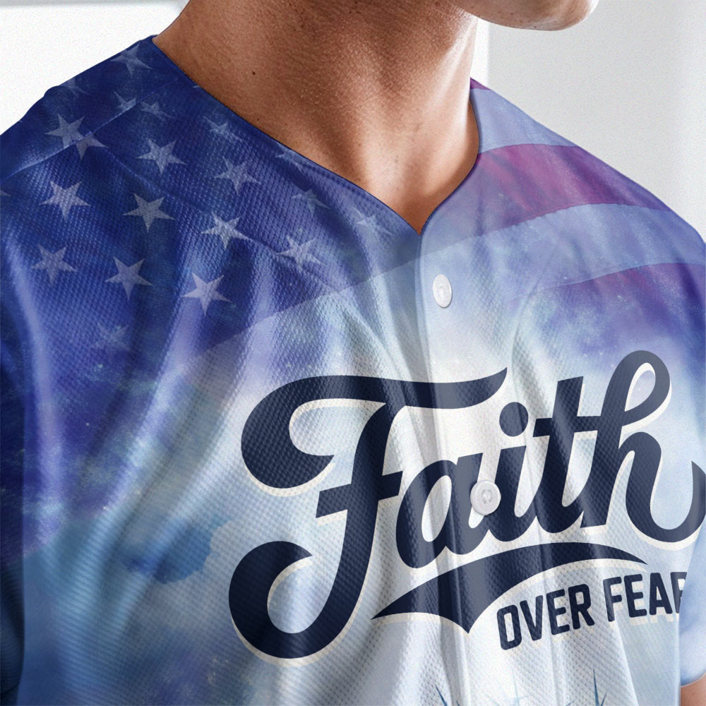 Jesus Faith Over Fear Baseball Jersey