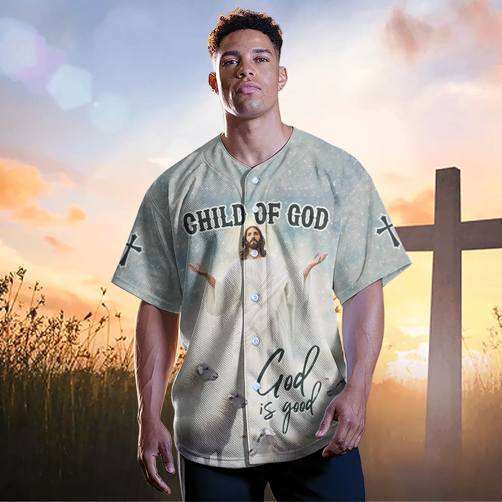 Jesus God Is Good Baseball Jersey