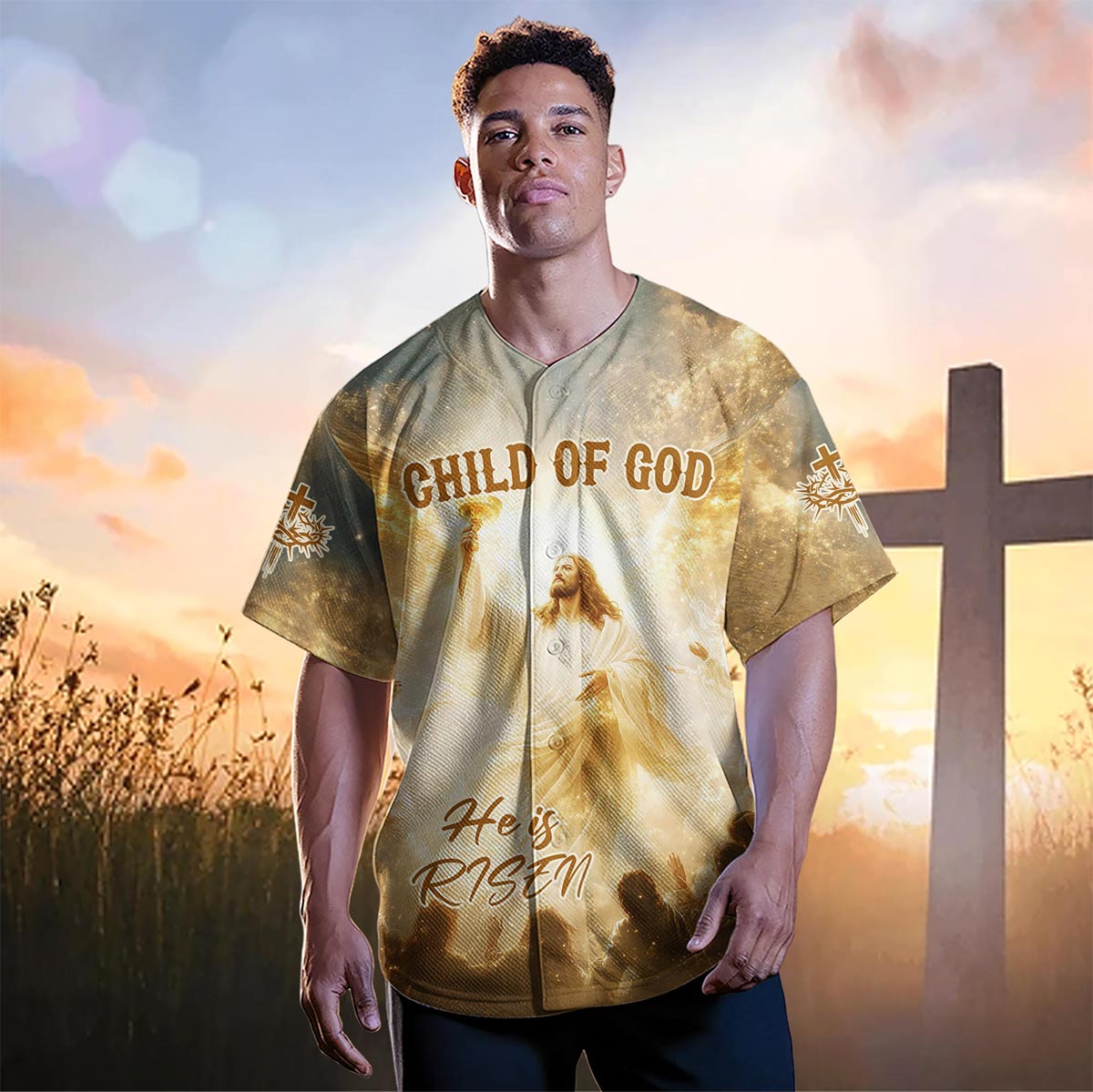 Child Of God He is Risen Custom Name Baseball Jersey