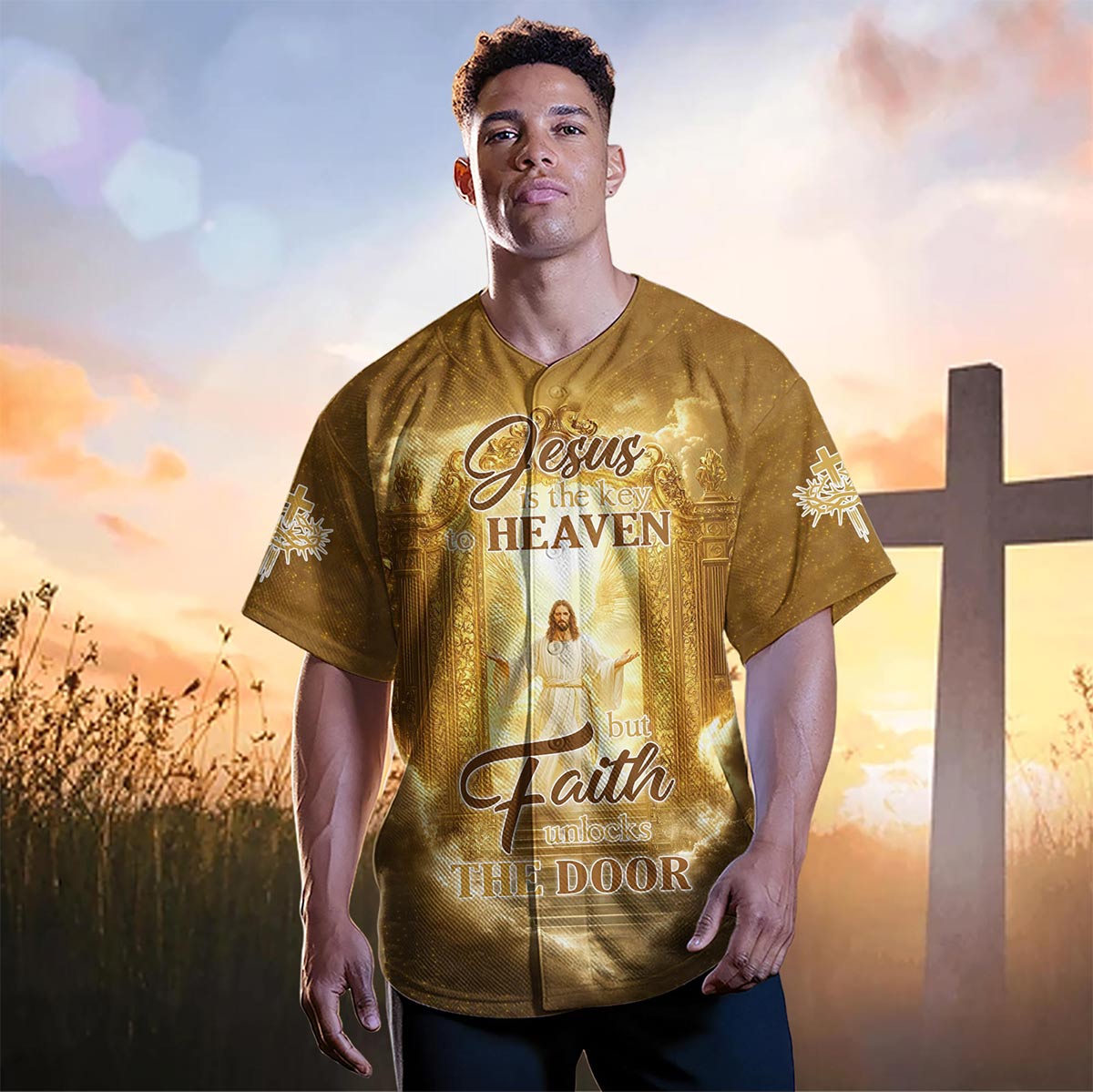 Jesus is the Key to Heaven Baseball Jersey