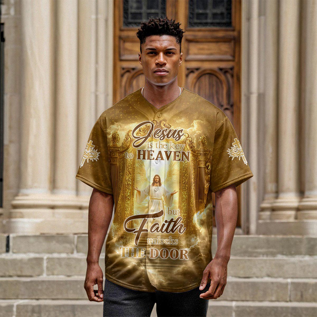 Jesus is the Key to Heaven Baseball Jersey